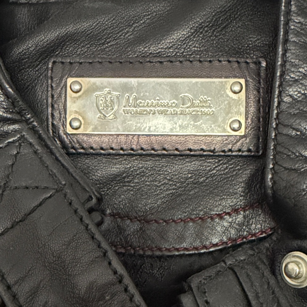 Massimo Dutti Black Leather Jacket - Picture 2 of 11